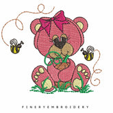 Ouson and the bees - Embroidery Designs - FineryEmbroidery